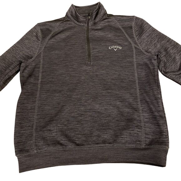Callaway Golf Quarter Zip Men's Small Gray Space Dye Long Sleeve Mock Neck - Picture 10 of 16